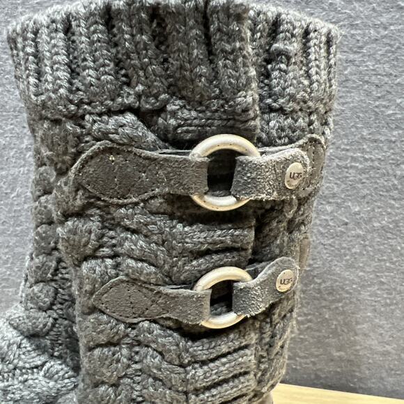 UGG Australia Tularosa Route Cable Knit Sweater Boots Gray Womens Size 6 - Picture 5 of 15